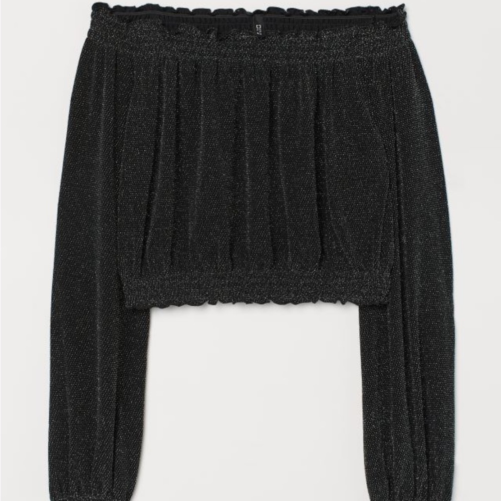 H&M Divded Sparkly Off the Shoulder Top